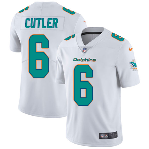 Nike Dolphins #6 Jay Cutler White Men's Stitched NFL Vapor Untouchable Limited Jersey